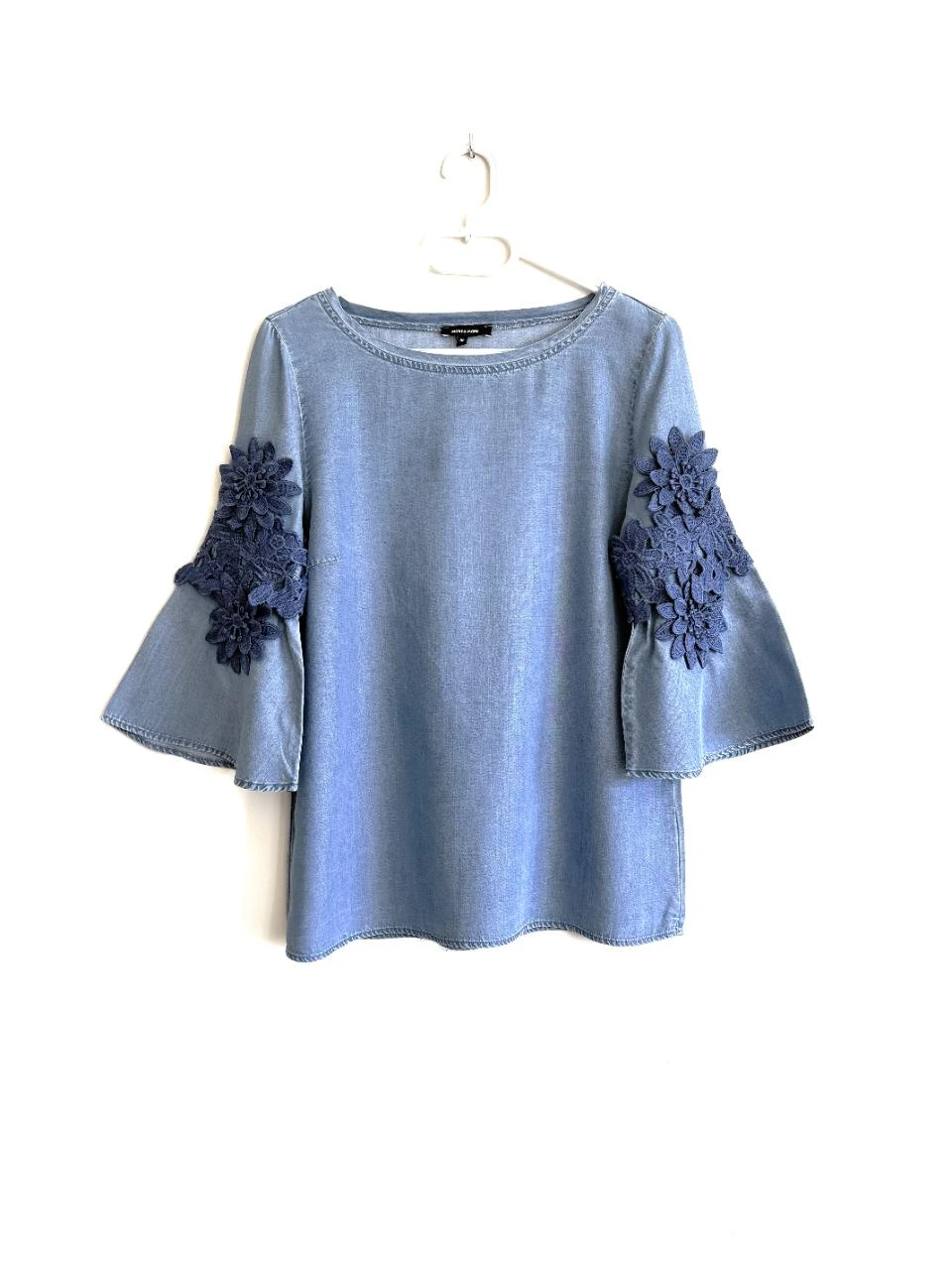 🌼 Blusa lyocell More & More – tamanho 36 – look jeans e mangas bordadas – photo 6